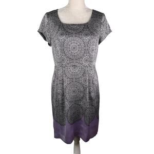 The Limited  Dress Black Purple 8 Cap Sleeves Square Neck New